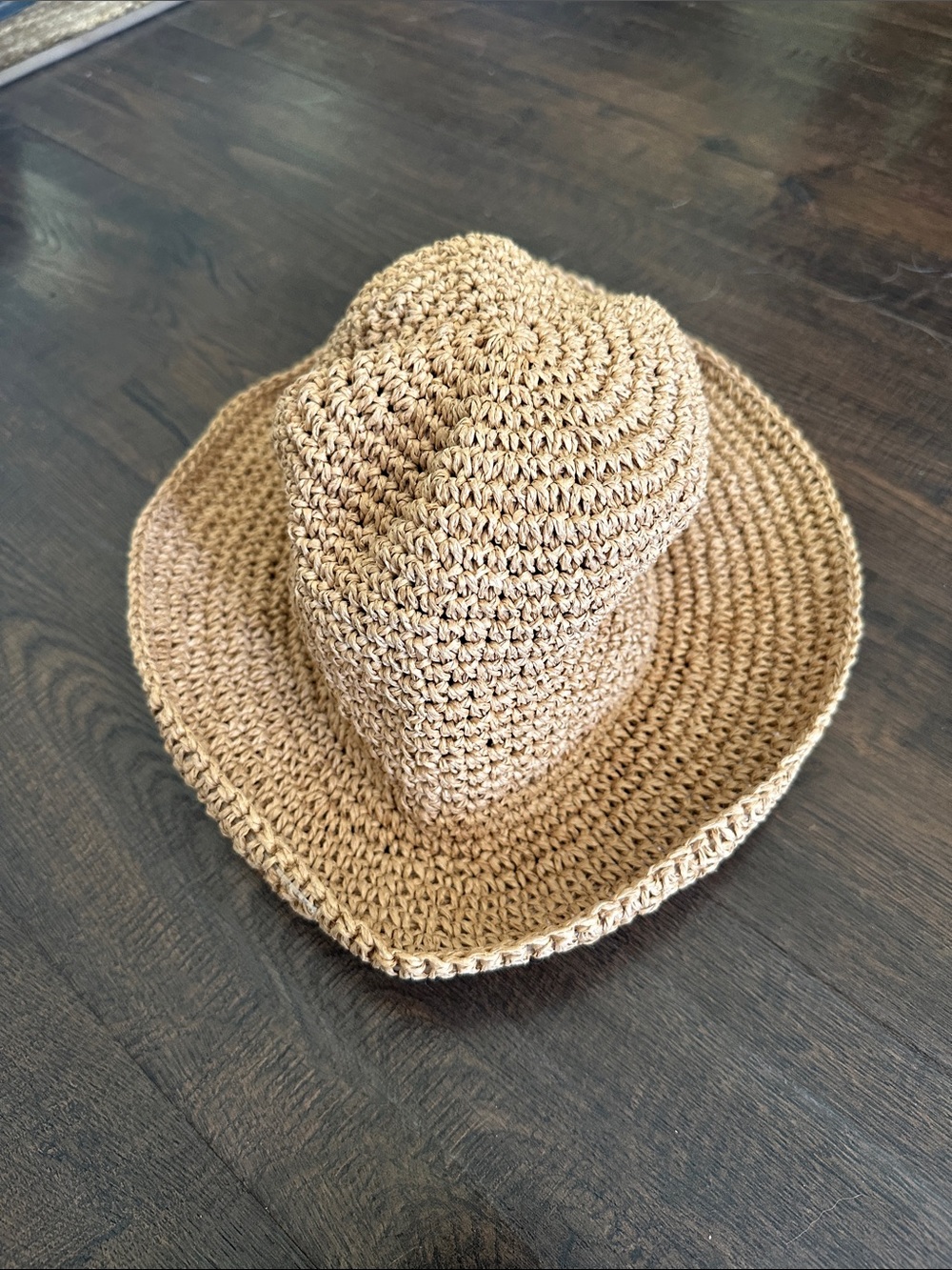 Monday Swimwear Crocheted Straw-Look Sun Hat in Tan